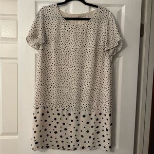 Paper Crown Two-tone Polka Dot Shift Dress